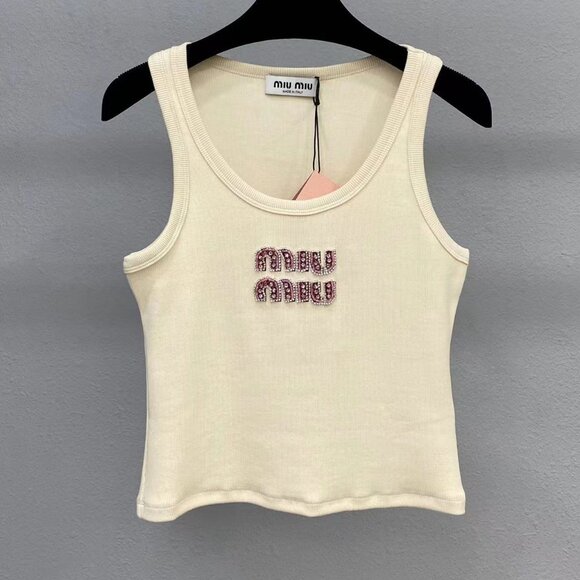 Miu Miu Tops - Miu Miu Women's Fashion Casual Sports Short Vest